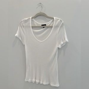 Soft loose ribbed scoop neck t shirt